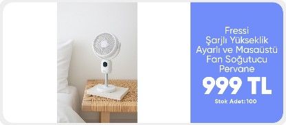 Fressi Taşınabilir Şarjlı Yükseklik Ayarlı ve Masaüstü Fan Soğutucu Pervane JAF18