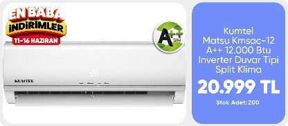 Kumtel Matsu Kmsac-12 A++ 12.000 Btu Inverter Duvar Tipi Split Klima