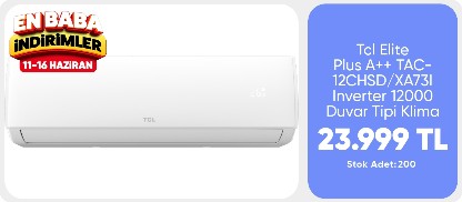 Tcl Elite Plus A++ TAC-12CHSD/XA73I Inverter 12000 Btu Wifi 4 Yöne Otomatik Üflemeli Duvar Tipi Klima