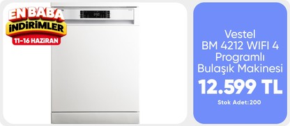 Vestel BM 4212 WIFI 4 Programlı Bulaşık Makinesi