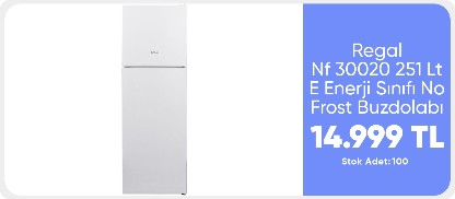Regal Nf 30020 251 Lt E Enerji Sınıfı No Frost Buzdolabı