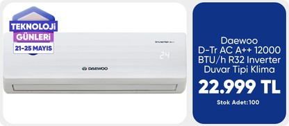 Daewoo D-Tr AC A++ 12000 BTU/h R32 Inverter Duvar Tipi Klima