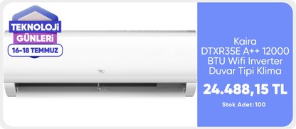 Kaira DTXR35E A++ 12000 BTU Wifi Inverter Duvar Tipi Klima (Montaj Dahil)