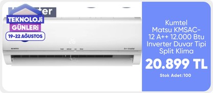 Kumtel Matsu Kmsac-12 A++ 12.000 Btu Inverter Duvar Tipi Split Klima