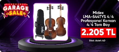 Midex LMA-544TYS 4/4 Profesyonel Keman 4/4 Tam Boy (Yastık Susturucu Yedek Tel Çanta Yay Reçine Metod) 2205 TL
