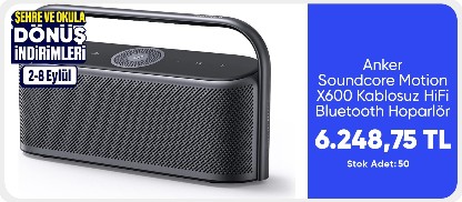 Anker Soundcore Motion X600 Kablosuz HiFi Bluetooth Hoparlör - 50W Stereo Ses - Kutup Grisi - A3130 (Anker Türkiye Garantili)