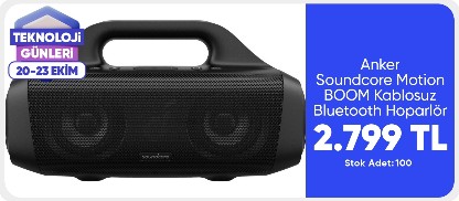 Anker Soundcore Motion BOOM Kablosuz Bluetooth Hoparlör - 30W Stereo Ses - IPX7 Suya Dayanıklılık