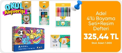 Adel 4’lü Boyama Seti+Resim Defteri 25X35