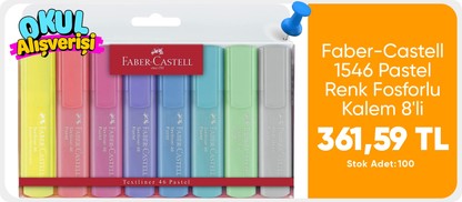 Faber-Castell 1546 Pastel Renk Fosforlu Kalem 8'li