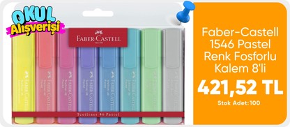 Faber-Castell 1546 Pastel Renk Fosforlu Kalem 8'li