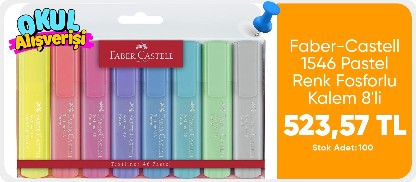 Faber-Castell 1546 Pastel Renk Fosforlu Kalem 8'li