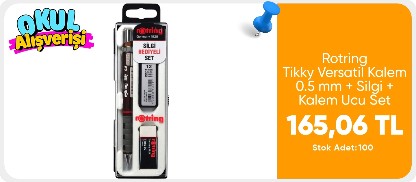 Rotring Tikky Versatil Kalem 0.7 mm + Silgi + Kalem Ucu Set