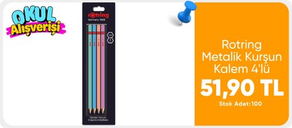 Rotring Metalik Kurşun Kalem 4'lü