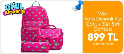 Wia Kalp Desenli Kız Çocuk Set Sırt Çantası