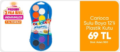 Carioca Sulu Boya 12'li Plastik Kutu
