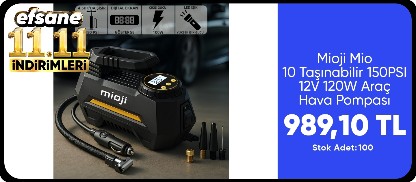 Mioji Mio 10 Taşınabilir 150PSI 12V 120W Araç Hava Pompası