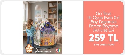 Go Toys Ilk Oyun Evim Xxl Boy Dayanıklı Karton Boyama Aktivite Evi 299,90 TL