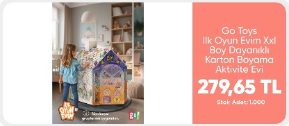 Go Toys Ilk Oyun Evim Xxl Boy Dayanıklı Karton Boyama Aktivite Evi 299,90 TL