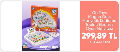 Go Toys Magna Dots Manyetik Kodlama Tableti Ekransız Oyun Aktivitesi Manyetik Bloklar Go Magnetic 299,90 TL
