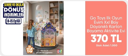 Go Toys Ilk Oyun Evim Xxl Boy Dayanıklı Karton Boyama Aktivite Evi 