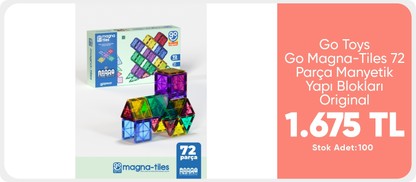 Go Toys Go Magna-Tiles 72li Manyetik Yapı Blokları Original - Mıknatıslı Eğitici Oyuncaklarda         1795TL