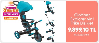 Globber Explorer 4in1 Trike Bisiklet - Mavi