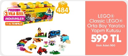 LEGO® Classic LEGO® Orta Boy Yaratıcı Yapım Kutusu 10696 - 4 Yaş \u0026 Üzeri Çocuklar için Yaratıcı Oyuncak Yapım Seti (484 Parça)