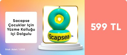 Scap Sea Sacapsea Çocuklar Için Yüzme Kolluğu Içi Dolgulu 10kg - 40kg Arası Tamir Bandı Hediyeli 599 TL
