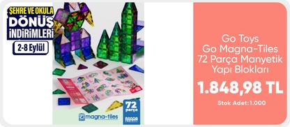 Go Toys Go Magna-Tiles 72li Manyetik Yapı Blokları Original - Mıknatıslı Eğitici Oyuncaklarda 