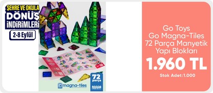 Go Toys Go Magna-Tiles 72li Manyetik Yapı Blokları Original - Mıknatıslı Eğitici Oyuncaklarda 