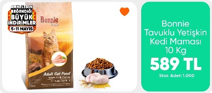 Bonnie Tavuklu Yetişkin Kedi Maması 10 Kg 