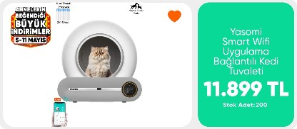 Yasomi  9L Kapasiteli ve Wifi Uygulama Bağlantılı Kedi Tuvaleti 11899 TL