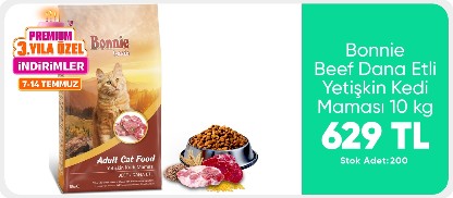 Bonnie Beef Dana Etli Yetişkin Kedi Maması 10 kg 629,90 TL