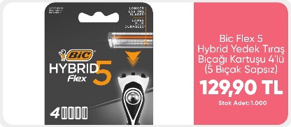 Bic Flex 5 Hybrid Yedek Tıraş Bıçağı Kartuşu 4'lü 129,90 TL
