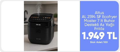 Altus AL 2594 SF Ecofryer Master 7 lt Buhar Destekli Az Yağlı Fritöz