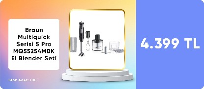 Braun Multiquick Serisi 5 Pro MQ55254MBK El Blender Seti - Siyah