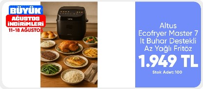 Altus AL 2594 SF Ecofryer Master 7 lt Buhar Destekli Az Yağlı Fritöz