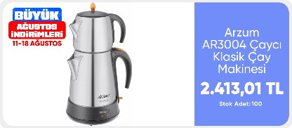 Arzum AR3004 Çaycı Klasik Çay Makinesi - İnox - 1,8 lt