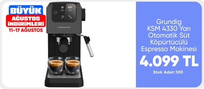 Grundig KSM 4330 Delisia Coffee Yarı Otomatik Süt Köpürtücülü Espresso Makinesi