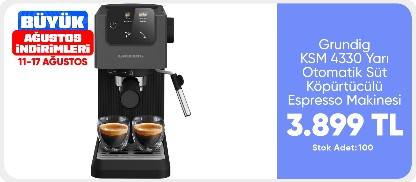 Grundig KSM 4330 Delisia Coffee Yarı Otomatik Süt Köpürtücülü Espresso Makinesi
