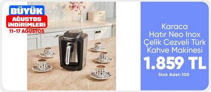 Karaca Hatır Neo Inox Çelik Cezveli Türk Kahve Makinesi Inox