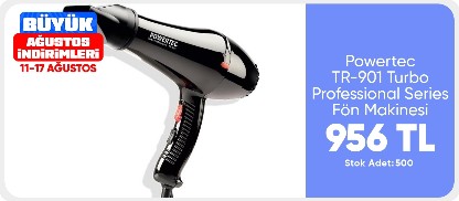 Powertec TR-901 Turbo Professional Series Fön Makinesi & Saç Kurutma 2500w Performans