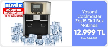Yasomi Coolmaster Zbs15 3in1 Buz Makinesi Küp & Kırılmış Buz, Soğuk Su Lcd Dokunmatik Inox Gövde 2l Tanklı Buz Makinesi