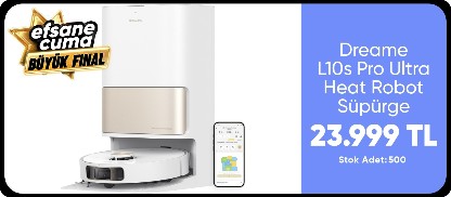 Dreame L10s Pro Ultra Heat Robot Süpürge Beyaz, 7.000PA Emiş Gücü,