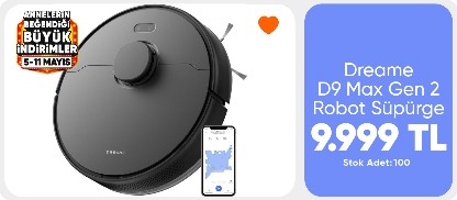 Dreame D9 Max Gen 2 Robot Süpürge Siyah