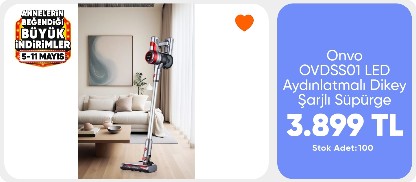 Onvo OVDSS01 LED Aydınlatmalı Dikey Şarjlı Süpürge