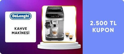 Delonghi Kahve Makinesinde 2500 TL Kupon!