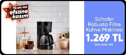 Schafer Robusta Filtre Kahve Makinesi - Siyah - 800 Watt