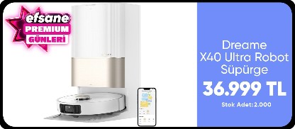Dreame X40 Ultra Robot Süpürge Beyaz, 12.000PA Emiş Gücü
