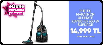 Philips Marathon Ultimate Toz Torbasız Elektrikli Süpürge, 899  W, PowerCyclone 10, TriActive Ultra LED Başlık, Power Max Sensör, XB9185/07